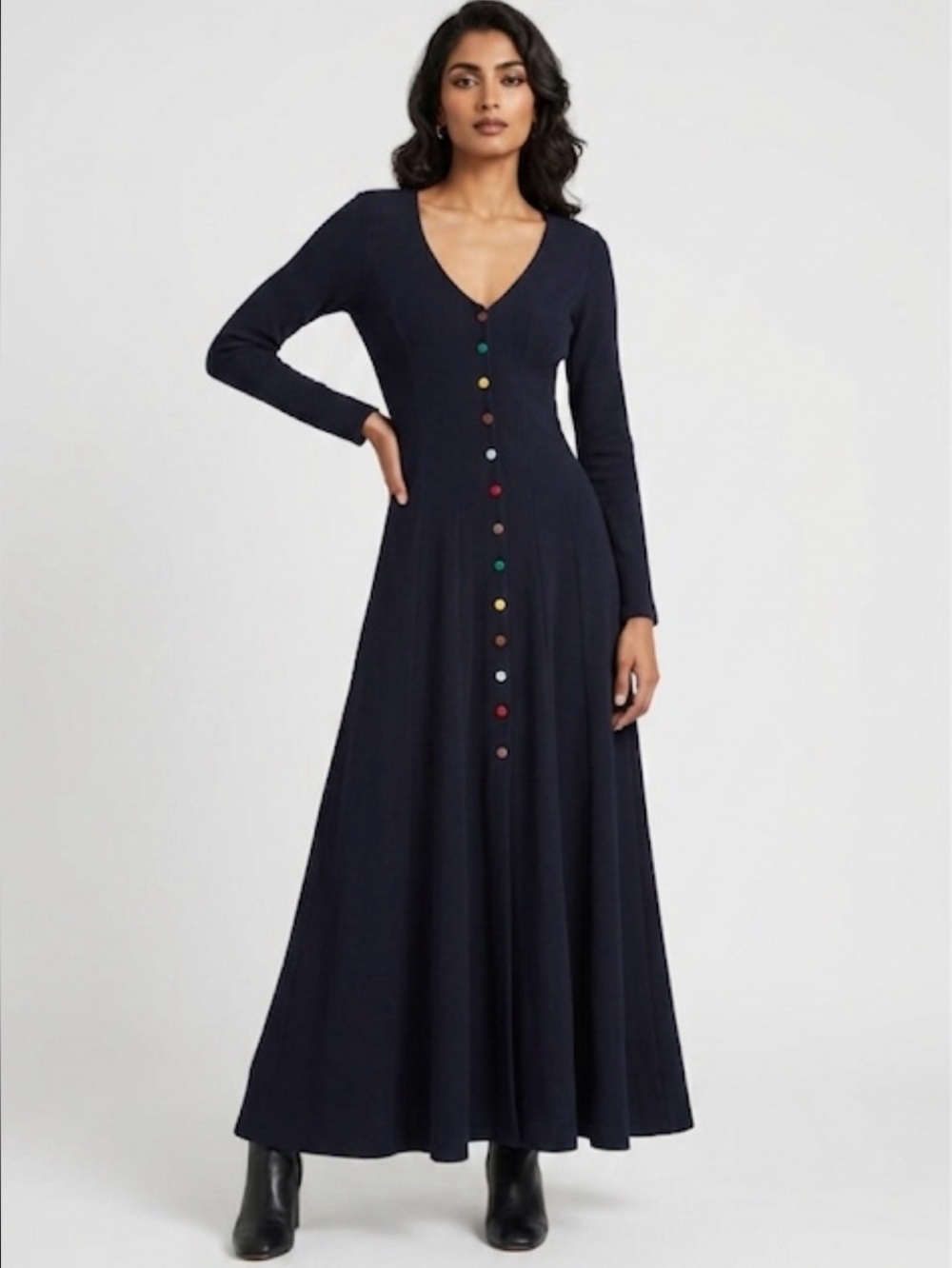 LAFAYETTE 148 Matte Jersey Ballet
Studio‎ V-neck Flare Maxi Dress Size S